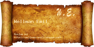 Wellman Emil névjegykártya